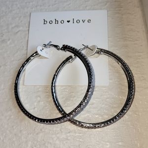 Silver Studded Hoops